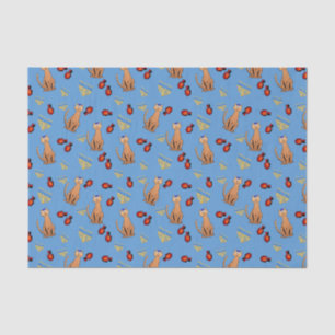 Hanukkah Cat Dreidel Blue Wrap Gift Paper