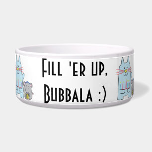 Hanukkah Cat/Mouse Pet Bowl "Fill er' up, Bubbala"