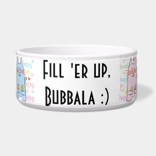 Hanukkah Cat Pet Bowl "Fill er' up, Bubbala"