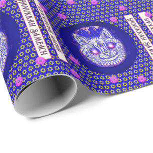 HANUKKAH CAT wrapping paper