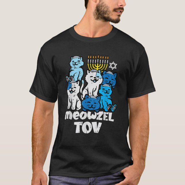 Hanukkah Cats Meowzel Tov Chanukah Jewish Women Gi T-Shirt (Front)