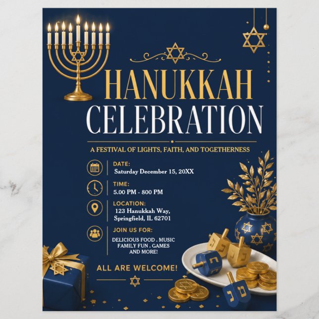 Hanukkah Celebration Flyer (Front)