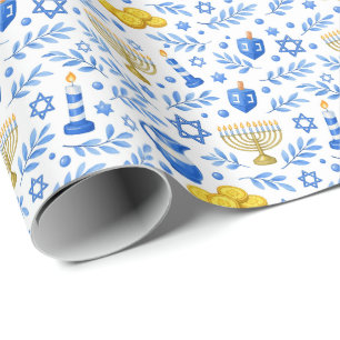 🕎Hanukkah Celebration Icons  Wrapping Paper