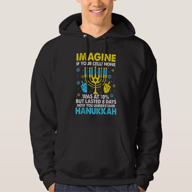 Hanukkah Cellphone Chanukkah Hoodie (Front)