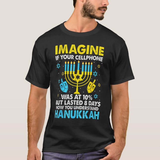 Hanukkah Cellphone Chanukkah T-Shirt (Front)