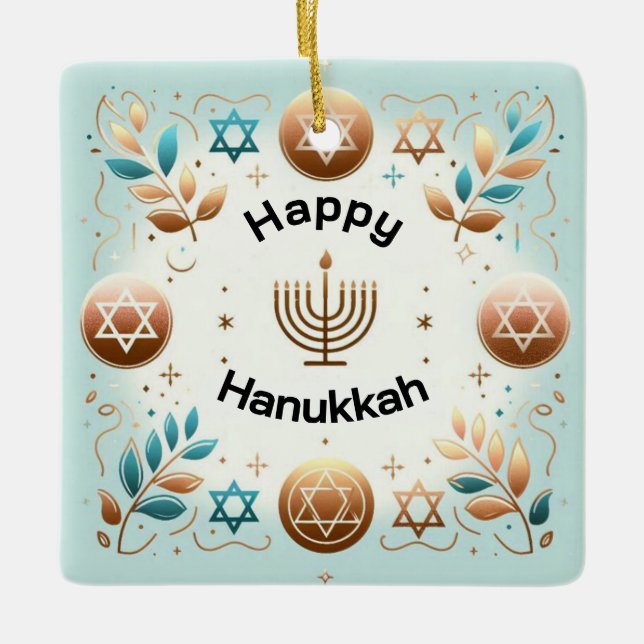 Hanukkah Ceramic Ornament (Front)