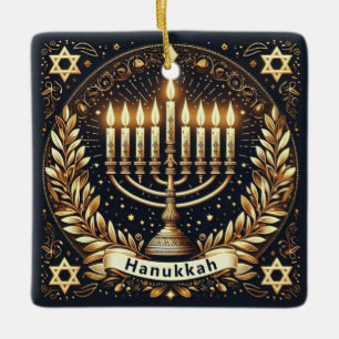 Hanukkah Ceramic Ornament
