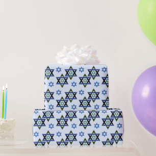 Hanukkah, Chanukah, Bar,Bat Mitzvah Star of David Wrapping Paper