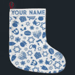 Hanukkah Chanukah Blue Modern Christmas Jewish Large Christmas Stocking<br><div class="desc">Hanukah,   menorah,  home decor,  Hanukkah decor,  colourful menorah,  Jewish December,  menorah stocking,  personalised,  festival of lights, </div>