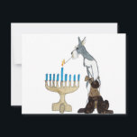 Hanukkah - Chanukah card<br><div class="desc">no really there skirts are kinda long and if they get to close to a candle they go .. FOOSSHHHH!!!!  then look like Chihuahuas . BUT EVEN SO!  THESE TWO ARE PRECARIOUSLY WISHING YOU A BLESSED AND HAPPY FESTIVAL OF THE LIGHTS .</div>