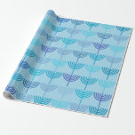 Hanukkah Chanukah Chanukkiah Menorah Pattern Blue Wrapping Paper<br><div class="desc">Hanukkah Chanukah Chanukkiah Menorah Pattern in Blue. Lovely minimalist geometric Judaica design for the Jewish festival of lights.</div>