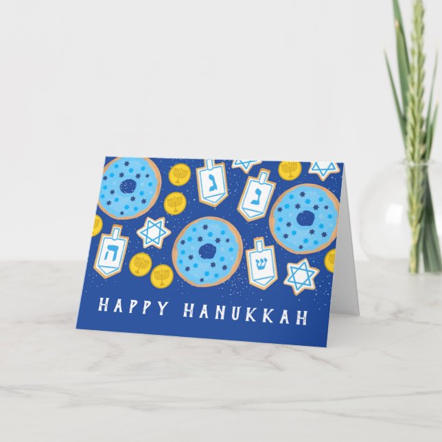 Hanukkah Chanukah Desserts Donuts Cookies Card (Front)