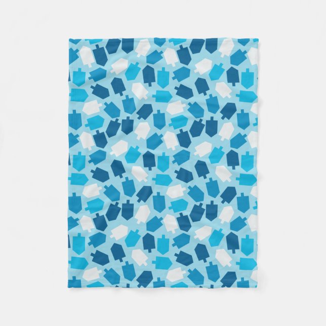 Hanukkah Chanukah Driedel Pattern Fleece Blanket (Front)