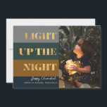 Hanukkah Chanukah Gold Light Up the Night Photo<br><div class="desc">Our Hanukkah / Chanukah Gold Light up The Night Holiday card is an elegant,  classy way to share your Hanukkah/ Chanukah wishes with friends,  family & clients!  With space for you to personalise with your name and Photo.  Enquiries? message us or email bestdresssedbread@gmail.com. Happy Chanukah!!</div>