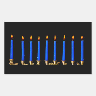 Hanukkah Chanukah Hanukah Hannukah Menorah Candles Rectangular Sticker