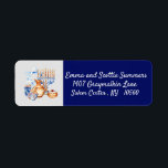 Hanukkah Chanukah Return Address Blue<br><div class="desc">This design was created though digital art. It may be personalised in the area provide or customising by choosing the click to customise further option and changing the name, initials or words. You may also change the text colour and style or delete the text for an image only design. Contact...</div>