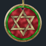 Hanukkah - Chanukah Star of David Ornament<br><div class="desc">Think themes! Play with background colours, add or delete text, and (for a bit of an extra fee added already here, but can be deleted) customise the back with images, colour, your logo / business info., etc.! These are also great for gifts or to use as the finishing touch of...</div>