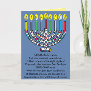Hanukkah Chanukiah Funny Menorah Holiday Card