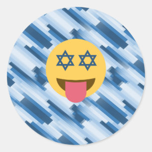 hanukkah chanukkah emoji classic round sticker