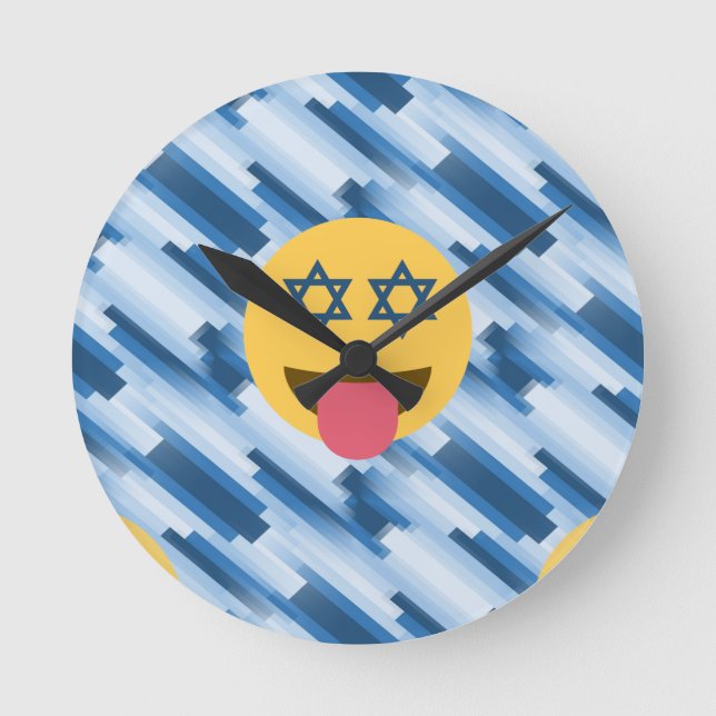 hanukkah chanukkah emoji round clock (Front)