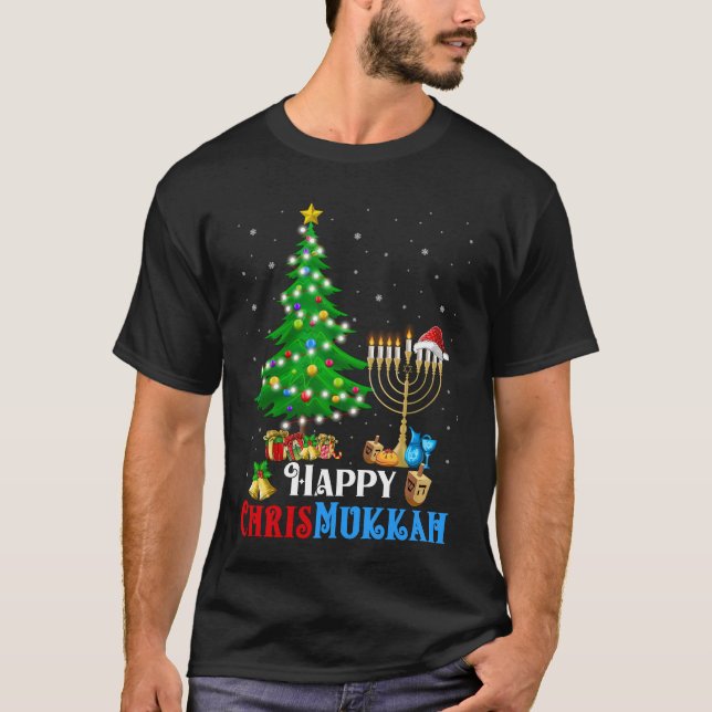 Hanukkah Christmas Funny Merry Happy Chrismukkah T-Shirt (Front)