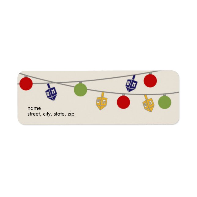 Hanukkah & Christmas Return Address Labels (Front)
