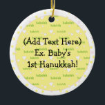 Hanukkah Circle Ornament<br><div class="desc">Hanukkah Circle Ornament. Personalise by using your favourite font style,  colour,  size and wording.</div>