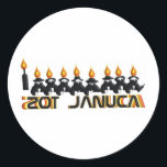 Hanukkah Classic Round Sticker<br><div class="desc">Customise it with your own design,  or any of ours.</div>