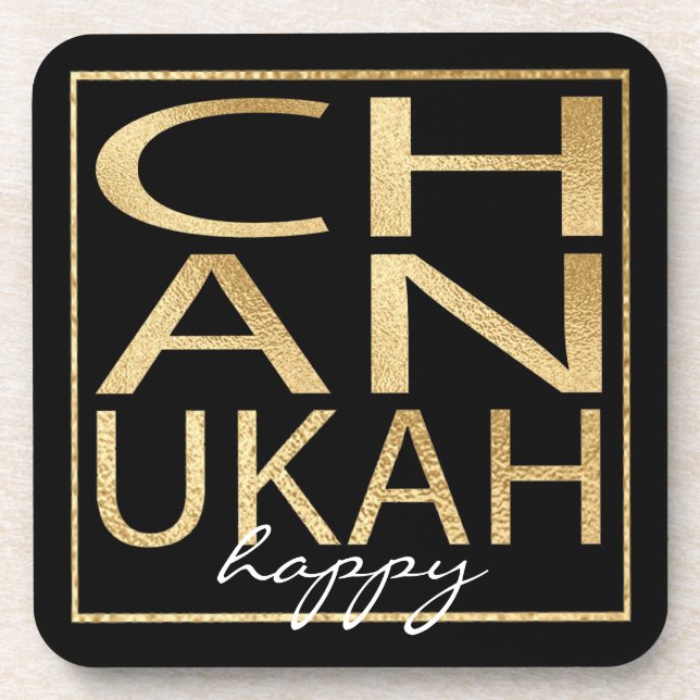 Hanukkah Coasters Chanukah Gold (Front)