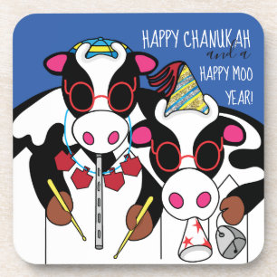Hanukkah Coasters Happy Moo Year