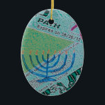 Hanukkah Collage Ceramic Tree Decoration<br><div class="desc">fun for the holiday Chrismukkah tree!</div>