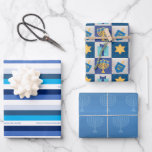 Hanukkah Collection Wrapping Paper Sheet<br><div class="desc">Fun and bold,  yet simple and chic,  these papers are perfect for Hanukkah gifts and crafts! Personalise with any name or phrase.</div>