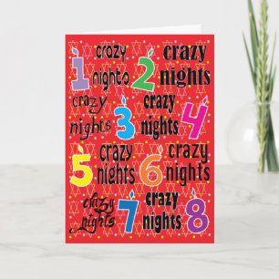 "Hanukkah Crazy Nights" Greeting Card w Envelope