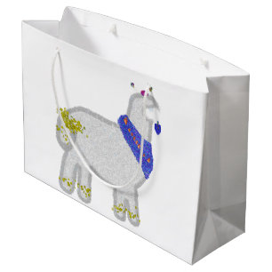 Hanukkah Cute Alpaca Feliz Janucá Large Gift Bag
