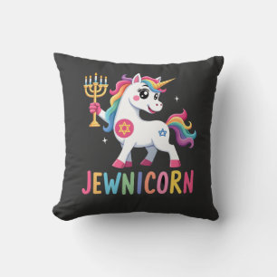Hanukkah Dabbing Unicorn Jewnicorn Chanukah Jewish Cushion