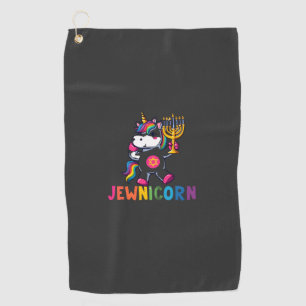 Hanukkah Dabbing Unicorn Jewnicorn Chanukah Jewish Golf Towel