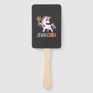 Hanukkah Dabbing Unicorn Jewnicorn Chanukah Jewish Hand Fan