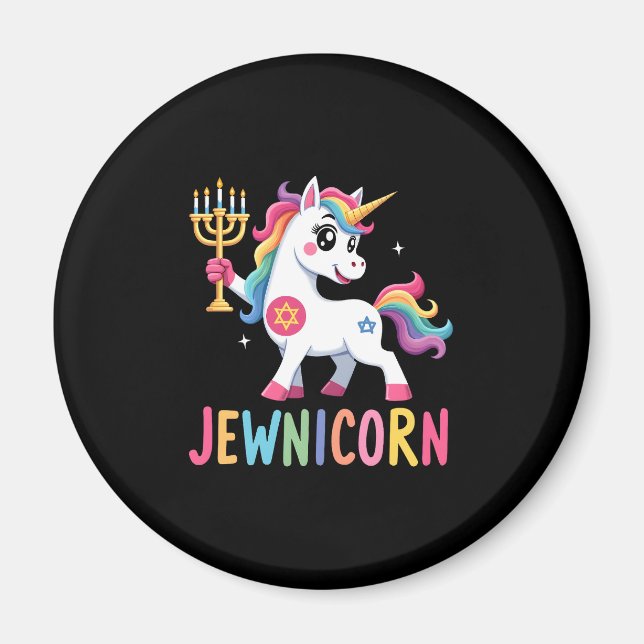 Hanukkah Dabbing Unicorn Jewnicorn Chanukah Jewish Magnet (Front)
