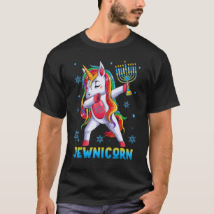 Hanukkah Dabbing Unicorn Jewnicorn Chanukah Jewish T-Shirt