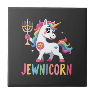 Hanukkah Dabbing Unicorn Jewnicorn Chanukah Jewish Tile