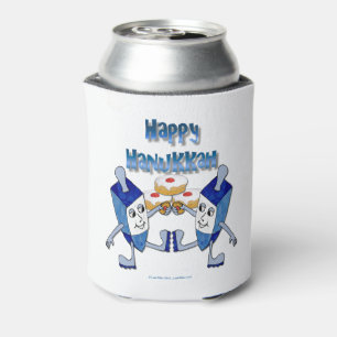 Hanukkah Dancing Dreidels and Jelly Doughnuts Can Cooler