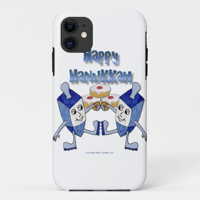 Hanukkah Dancing Dreidels and Jelly Doughnuts Case-Mate iPhone Case (Back)