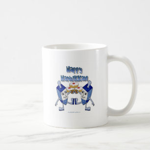Hanukkah Dancing Dreidels and Jelly Doughnuts Coffee Mug