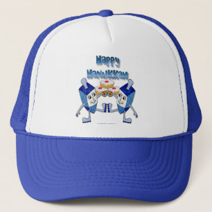 Hanukkah Dancing Dreidels and Jelly Doughnuts Trucker Hat