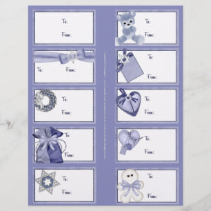 Hanukkah Designs 4 Gift Tags on a Page - 10 Design