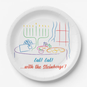 Hanukkah Dinner Party Paper Plate