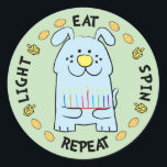 Hanukkah Dog Stickers "Light, Eat, Spin, Repeat"<br><div class="desc">Hanukkah/Chanukah Dog Holiday stickers, "Light, Eat, Spin, Repeat" Anyway I spell it, Chanukah is one of my favourite holidays. Have fun using these stickers as cake toppers, gift tags, favour bag closures, or whatever rocks your festivities! Thanks for stopping and shopping by! Your business is very much appreciated! Happy Hanukkah!...</div>