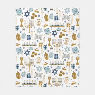 Hanukkah Doodles cute illustrated Fleece Blanket