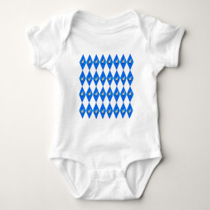 Hanukkah Dreidel Argyle Pattern Baby Bodysuit