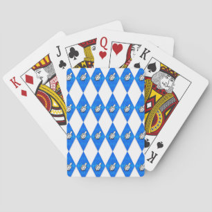 Hanukkah Dreidel Argyle Pattern Playing Cards